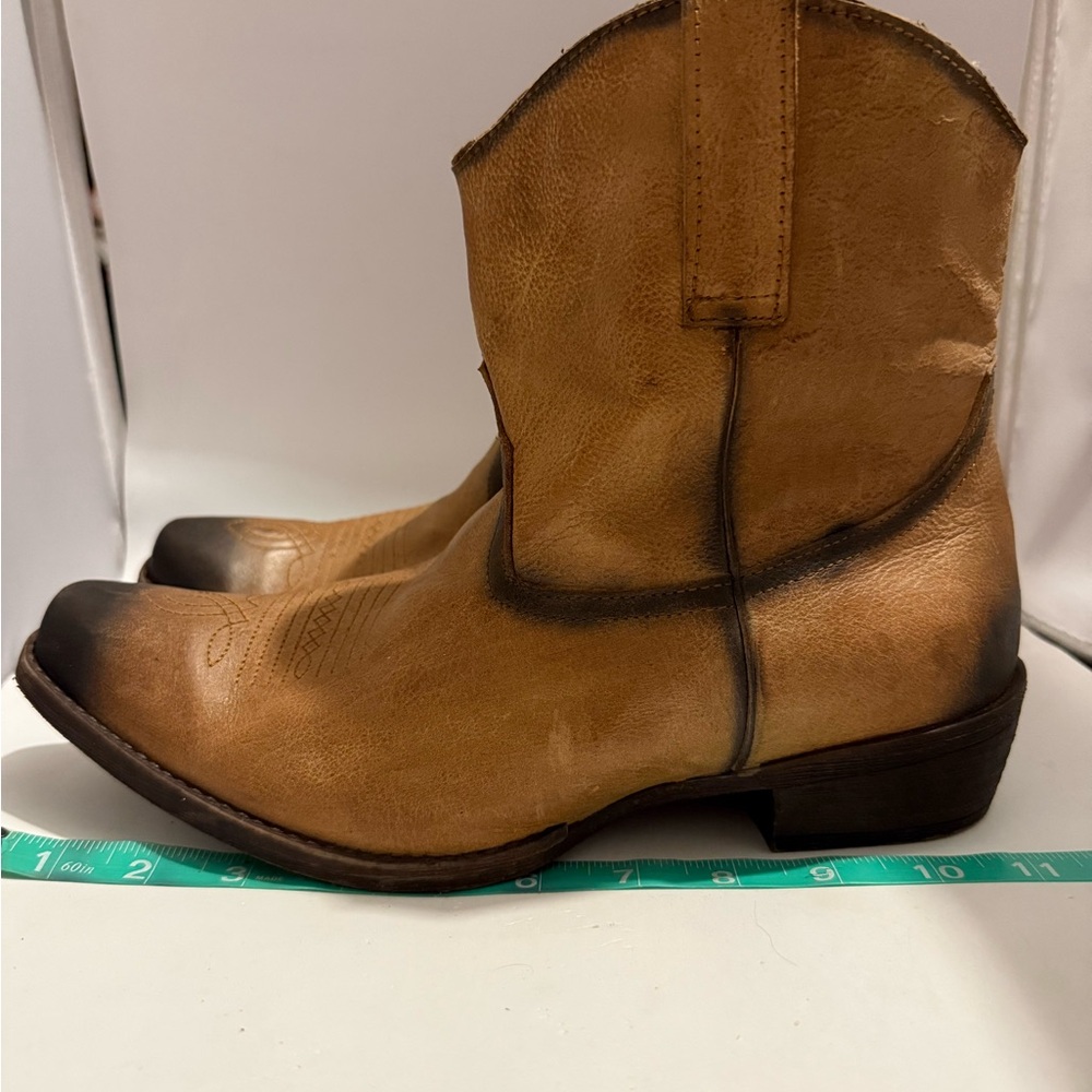Vintage Roper Tan & Black Leather Boots sz 11 - Picture 4 of 9